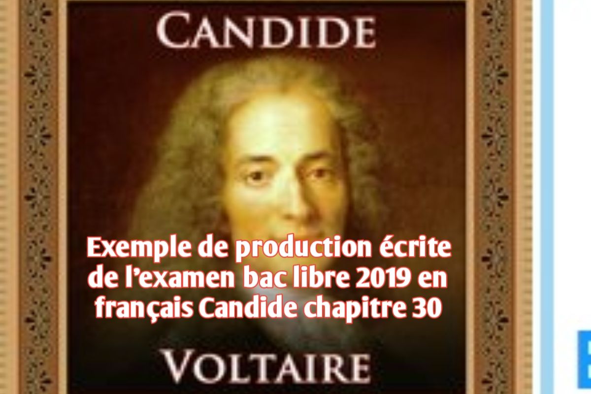 Exemple de production écrite de l'examen bac libre 2019 en français Candide chapitre 30